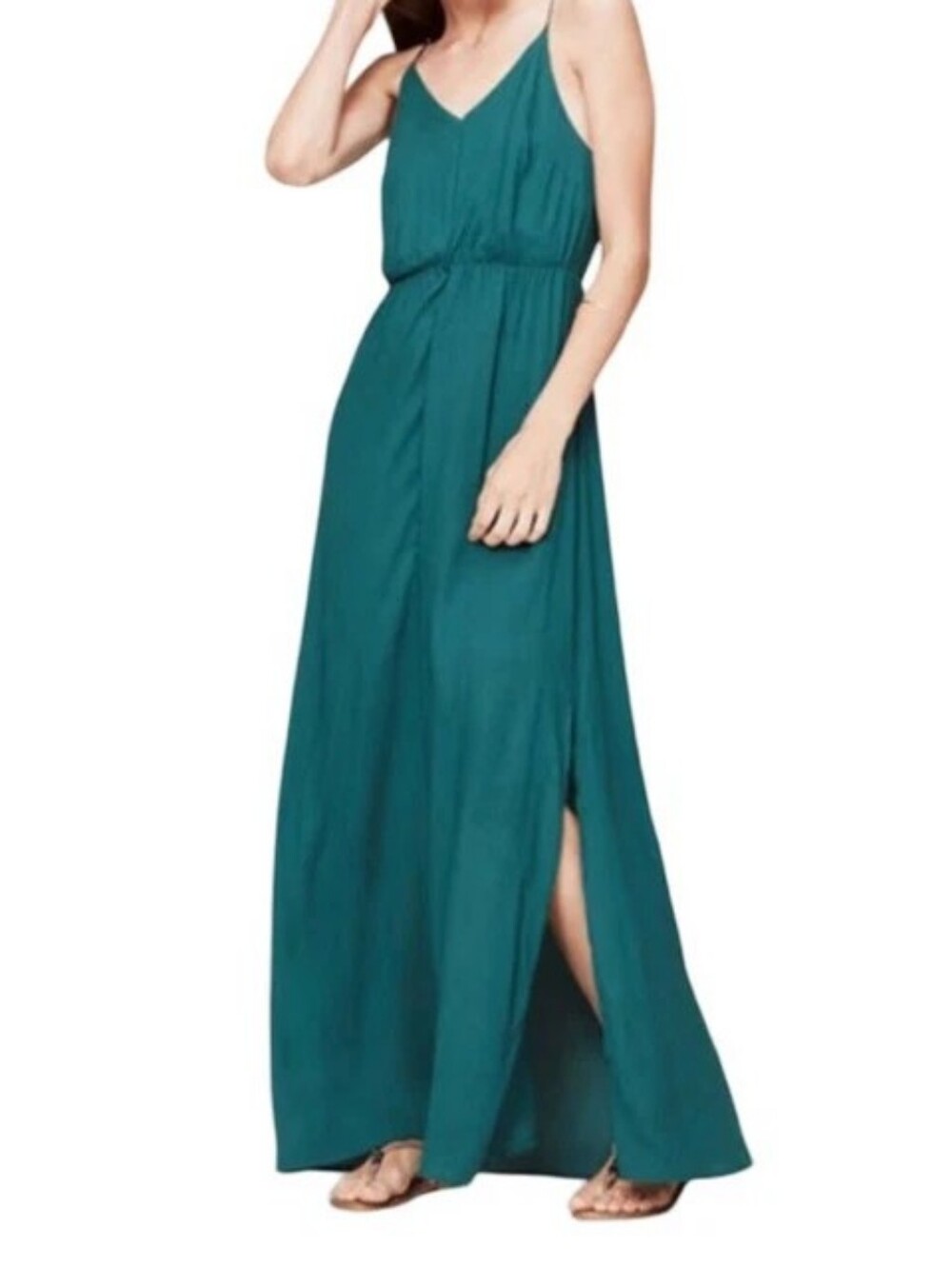 Ann Taylor Loft Long Green Dress